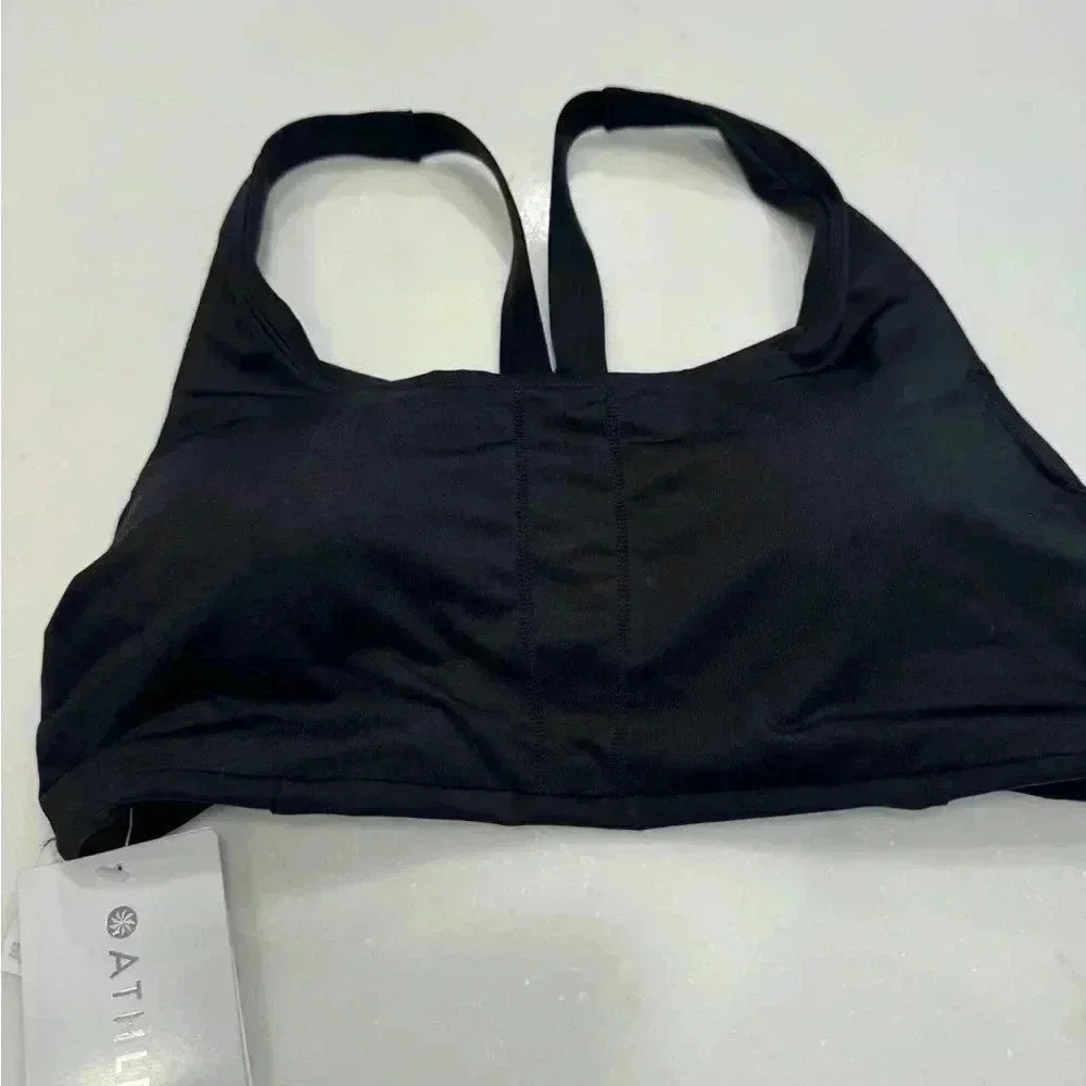 Athleta Malibu Bikini Top black best for D-DD cups sz SP NWT